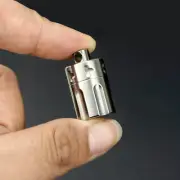 TC4 Titanium Waterproof Pill Container Revolver Cylinder Keychain Pendant EDC