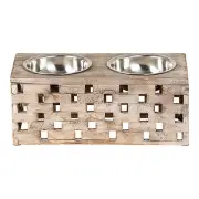 Huntley Block Raised Double Bowl Feeder Large