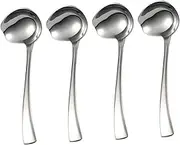 Cabilock 4pcs Mirror Polished Stainless Steel Long Handled Spoon Serving Spoons for Soup Pasta Salad Easy to Clean