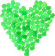 KONTONTY Glowing Aquarium Stones 100pcs Luminous Pebbles for Fish Tank Decor Garden Pathways