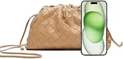 [SUMICH] Crossbody Purse for Women Quilted Clutch Handbag Dumpling Bag Cloud Purse Ruched Bag Handmade Leather Hobo Bag