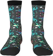 [EdWal] Soft Cartoon dinosaur print Moisture Wicking Socks Sports Socks for Men and Women Warm thermal Boot Hiking Socks