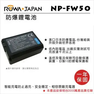 怪機絲 ROWA 樂華 FOR SONY NP-FW50 FW50 電池 原廠充電器可用 全新