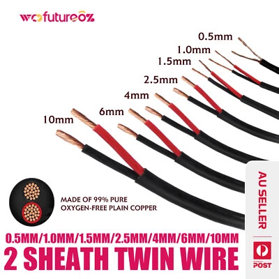 2 Sheath Wire Twin Core Electrical Automotive Cable 10mm 6mm 4mm 2.5mm 1.5-0.5mm