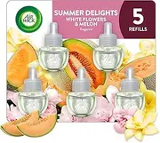 Air Wick plug in Scented Oil 5 Refills, Summer Delights, (5x0.67oz), Essential Oils, Air Freshener