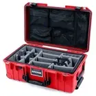 Red & Black Pelican 1535 case with grey dividers & lid org.