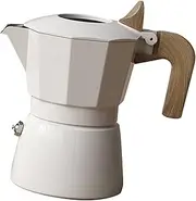 Stovetop Coffee Maker, 100ml Professional Small Moka Pot for Camping (White)