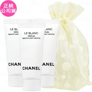 CHANEL 香奈兒 珍珠光感淨白勻亮精華(5ml)*3旅行袋組(公司貨)