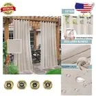 Natural Linen Sheer Curtains for Gazebo - Light Filtering Outdoor Decor, 2-Pack