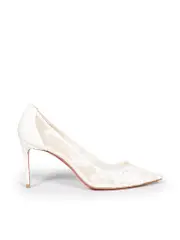 White Lace & Mesh Pumps