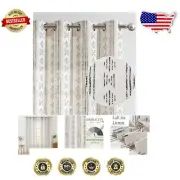 Linen Blend Boho Curtains - 84" Light Filtering Drapes for Elegant Living Spaces