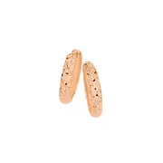 9ct Rose Gold Diamond-cut Huggie Earrings