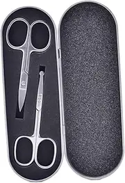Healeved 1set Eyebrow Trimmer Nose Hair Scissors Stainless Steel Makeup Scissors with Rounded Tips for Safe Use for Eyebrow Shaping and Nose Hair Grooming 2pcs