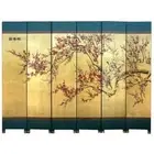 Oriental Screen - Cherry Blossom on Gold Background Room Divider (SN6-BLSN)