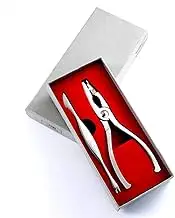 2-Piece Elegant Stainless Steel Crab-Leg Tool with Storage Box-Slotted, Zigzag Design, Seafood Fork Set, Perfect for Restaurants