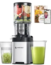 AMZCHEF Cold Press Juicer, Juicer Machines - 5.2" Large Feed Chute, Silver New