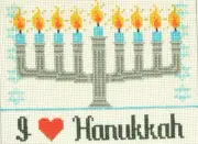 I Love Hanukkah Hand Painted Needlepoint Canvas