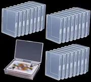 24 Pack Playing Card Case Holder, Clear Plastic Card Deck Boxes, Snaps Closed