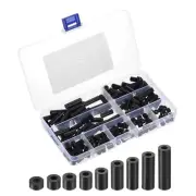 M3 Nylon Spacer Set, 180Pcs Non-Threaded ABS Round Spacer Standoff, Black