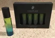 New Caliyah Artisan Glass Roller Bottles 10 ml 6 Count-Aqua/Reef Lid w/ss