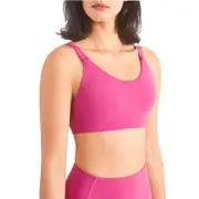 Nevenka Adjustable Straps Sports Bra High Support Yoga Crop Tank Tops-Pink