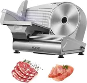 VEVOR Meat Slicer, 180W Electric Deli Food Slicer with 7.5" SUS420 Stainless Steel Blade and Blade Guard, 0-0.6 inch Adjustable Thickness for Home Use, Easy to Clean, Cut Meat, Bread, Ham and Cheese