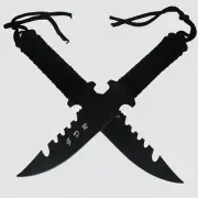 Throwing Knife Black Knives with Green Army Pocket Sheath New