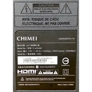 奇美 CHIMEI 42吋 聯網 FHD 液晶 顯示器+視訊盒 TL-42SA80 電視 學生 租屋 套房 二手美品