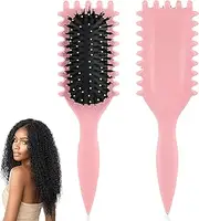 Curly Hair Brush Bounce Curl Define Brush for Defining and Curling (Pink)