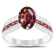 2.5-Carat Gemstone Red Garnet Scarlet Allure Ring