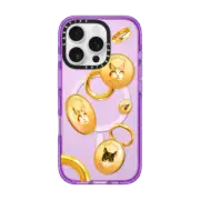 iPhone 16 Pro Impact Case MagSafe Compatible Gold Cat Coin by Mond Kim