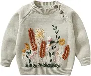[Lamgool] Infant Baby Pullover Sweater Knitted Button Down Toddler Kids Sweatshirt for Spring