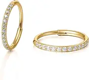 [limerencia] G23 Titanium Slim Huggie Hoop Earrings, Hypoallergenic F136 Implant Grade Pure Titanium for Girls Sensitive Ears