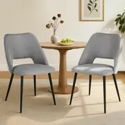 ACA 1 Set of 2 Dining Chairs Light Grey Comfortable Side Chairs For Home Kitchen Cafe Lounge