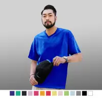 在飛比找momo購物網優惠-【男人幫】厚款素色V領T恤(T0074)