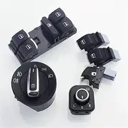 8pcs/lot Window Headlight Auto Mirror Tailgate Fuel Door Switch Compatible with VW Passat B6 Tiguan 3C0962125B 5ND959565A 5ND941431B(D)