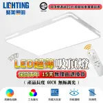 【聚美照明】吸頂燈 LED超薄客廳燈 48W60CM3-5坪長方形燈(遙控三色調光/現代簡約客廳燈/BSMI認證:R3E558)