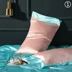 2X Silk Pillowcase Satin Two Tone Shiny Pillowslip Only Cover Retro Bedding Set