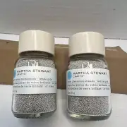 Martha Stewart Microbeads Luster Glass Lot of 2 White Gold 3.2 oz New