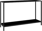 Console Table Black 120x35x75 cm Tempered Glass,End Tables 12.76KG-322840