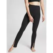 NWT Athleta “Aura Split Pant” black split-leg full length pants (size XS)