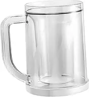 YWJLQH Beer Mugs for Freezer,Double Walled with Handle Frozen Beer Glasses for Beverage Milk Kitchen Summer Coffee