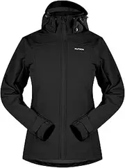 [KUTOOK] Women's Waterproof Softshell Jacket Winter Detachable Adjustable Breathable Lightweight Outdoor Running Hiking Ski Cycling HC402