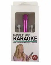 IS GIFT SMART PHONE KARAOKE Mini Microphone with Earbuds Sing/Record - Pink