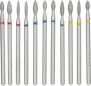 GRCFUMO 11Pcs Nail Drill Bit, Professional Rotary Burrs Cuticle Remover Bits Kit, Rotary Burrs Electric Manicure Nail File Bit for Manicure, Nail Removal, Nail Polishing