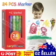 24x Acrylic Paint Pens For Rock Painting Stone Ceramic Glass Rock Markers