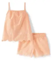 Gymboree Girl Sz 6 Eyelet Tank Top Shorts Tropical Peach Little Essentials New