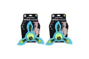 2x Paws & Claws 21.9x19.5cm Fetch Flyer Foam Dart w Tennis Ball Dog Pet Toy Blue
