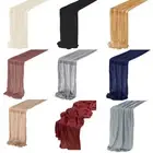 Crumpled Gauze Wedding Table Runner Tablecloth Home Farmhouse Dining Table Decor