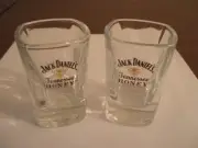 Lot of TWO NEW Square JACK DANIELS Tennessee Honey Amazing Shot Glasses. NICE!!!